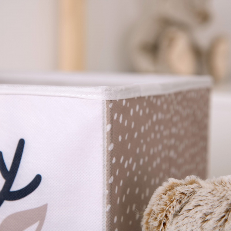 Úložný box na hračky babybest® Woodland Crew – medvedík, 30×30×30 cm