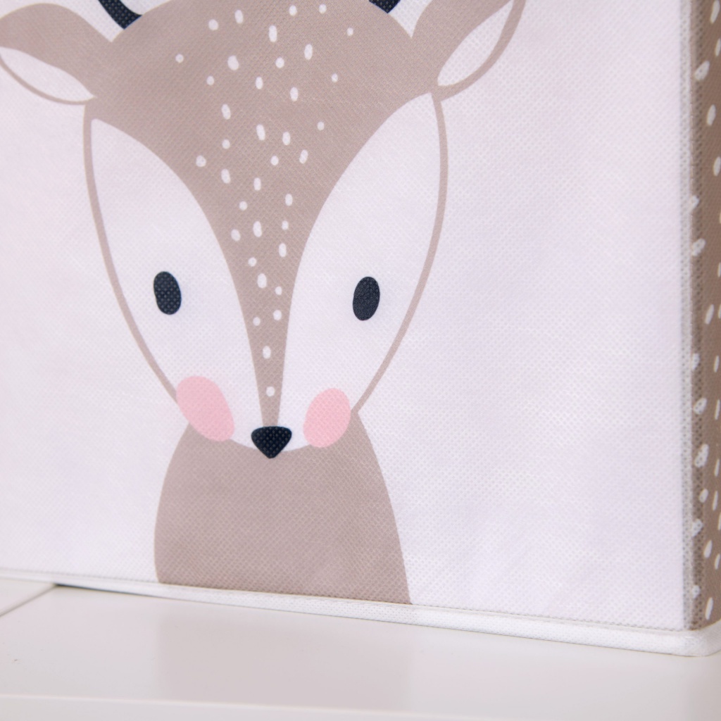 Úložný box na hračky babybest® Woodland Crew – medvídek, 30×30×30 cm