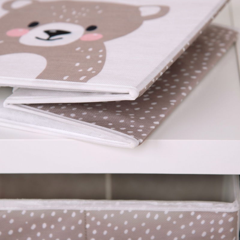 Úložný box na hračky babybest® Woodland Crew – medvídek, 30×30×30 cm