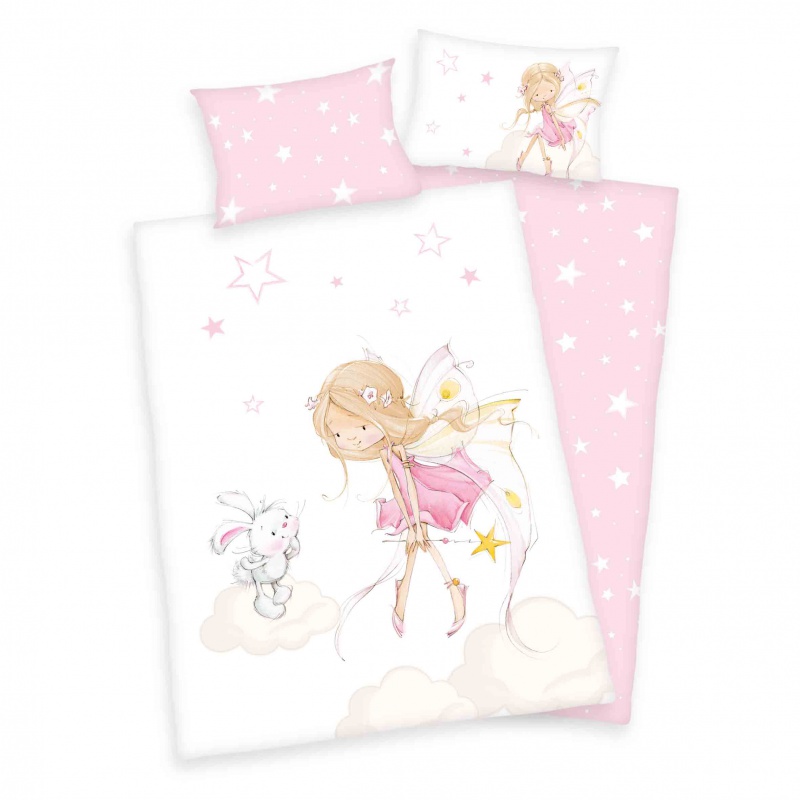 Dětské flanelové povlečení babybest® Malá víla – 100×135 cm + 40×60 cm | jemné flanelové povlečení pro děti