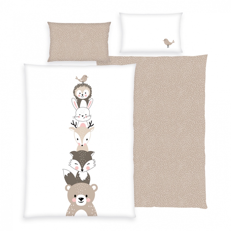 Dětské povlečení babybest® Woodland Crew 100×135 – měkké bavlněné povlečení s lesními motivy
