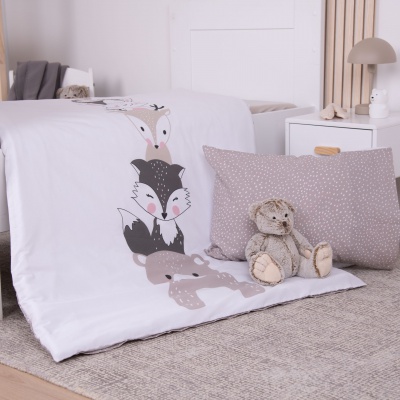 Detské obliečky babybest® Woodland Crew 100×135 – mäkké bavlnené obliečky s lesnými motívmi
