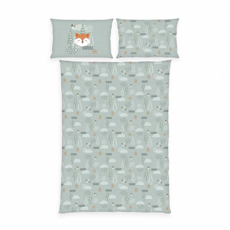 Detské flanelové obliečky babybest® Nordic Forest 100×135 – hrejivé a jemné ✓