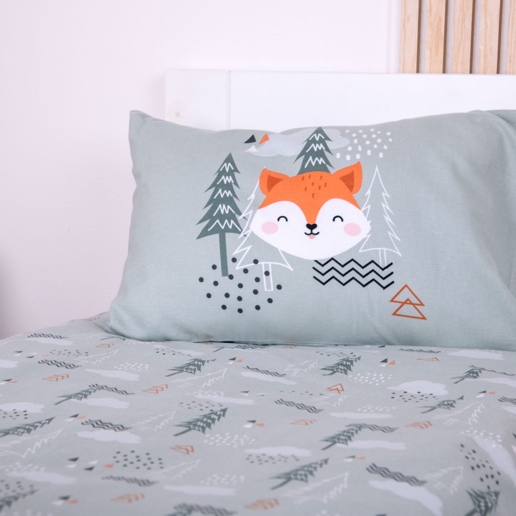 Detské flanelové obliečky babybest® Nordic Forest 100×135 – hrejivé a jemné ✓