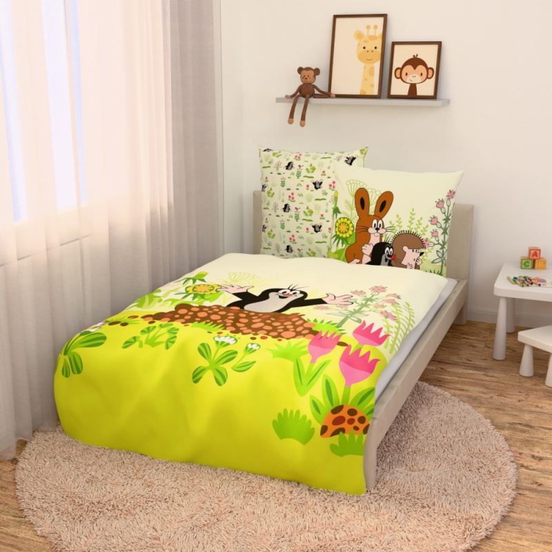 Bavlněné povlečení Krteček 135×200 cm + 80×80 – kvalitní OEKO-TEX ložní prádlo