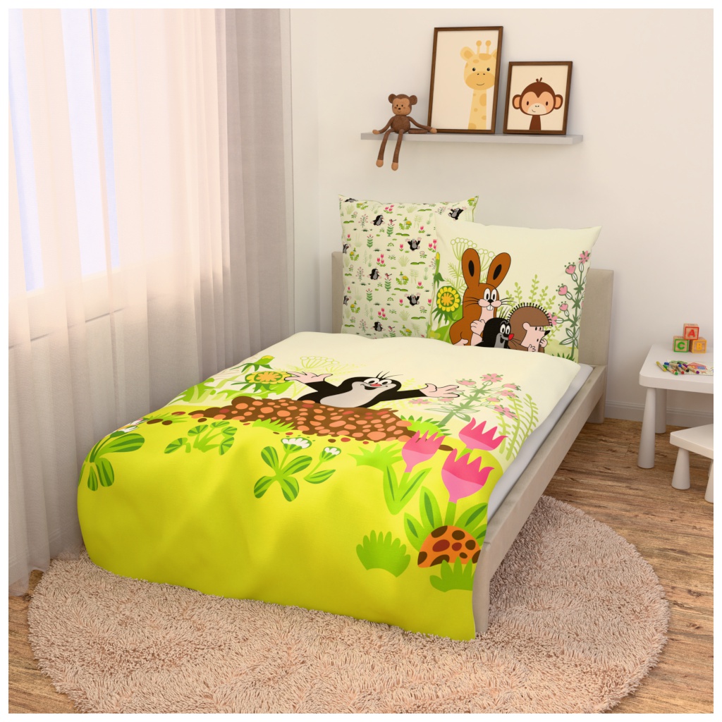 Bavlnené obliečky Krtko 135×200 cm + 80×80 – kvalitná OEKO-TEX posteľná bielizeň