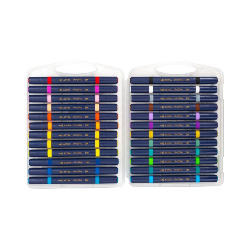 Obojstranné akrylové popisovače Art&Hobby v kufríku, 24 farieb,  207025001