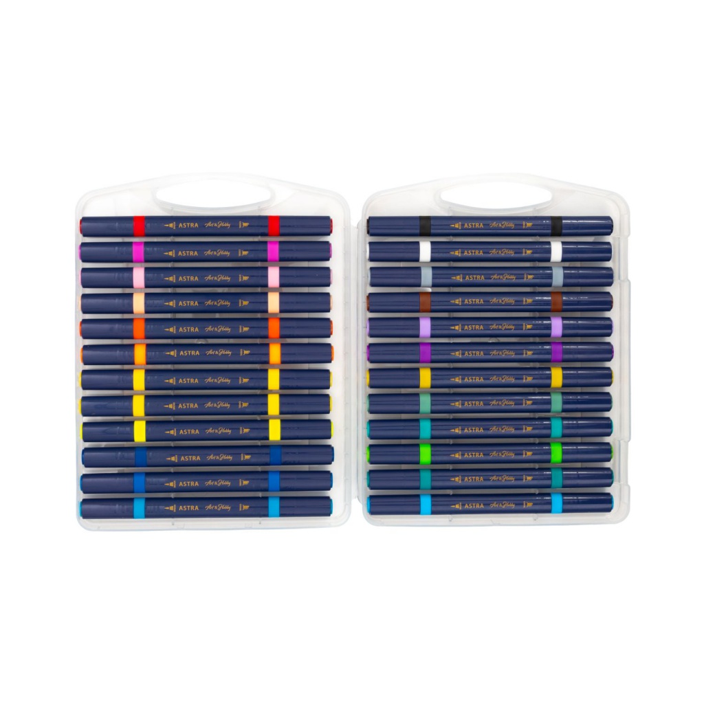 Obojstranné akrylové popisovače Art&Hobby v kufríku, 24 farieb,  207025001