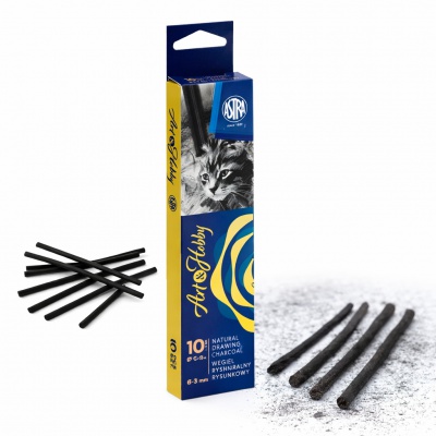Prírodný uhlík Art&Hobby 3–6 mm | kresliarsky uhlík 10 ks