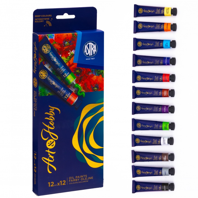 Olejové farby Art&Hobby 12 × 12 ml | Sada pre umelcov