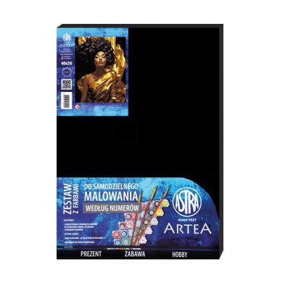 Maľovanie podľa čísel na čiernom plátne 40×50 – Kráľovná v zlate | Astra Art&Hobby