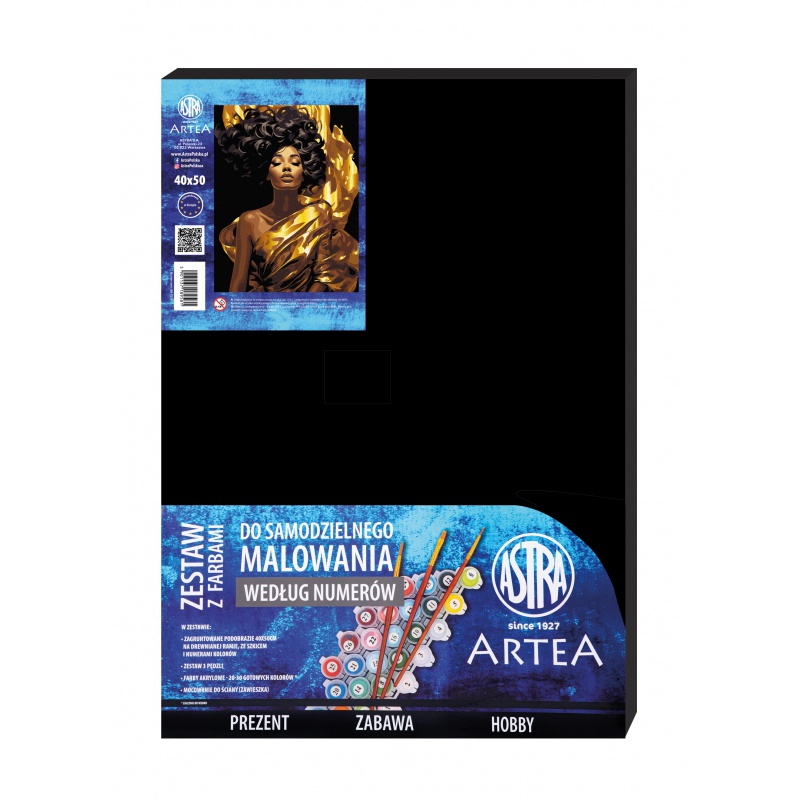 Maľovanie podľa čísel na čiernom plátne 40×50 – Kráľovná v zlate | Astra Art&Hobby
