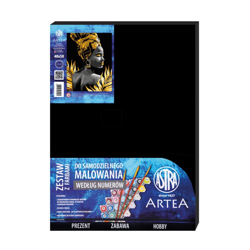 Maľovanie podľa čísel Zlatá múza čierne plátno Art&Hobby 40×50 cm