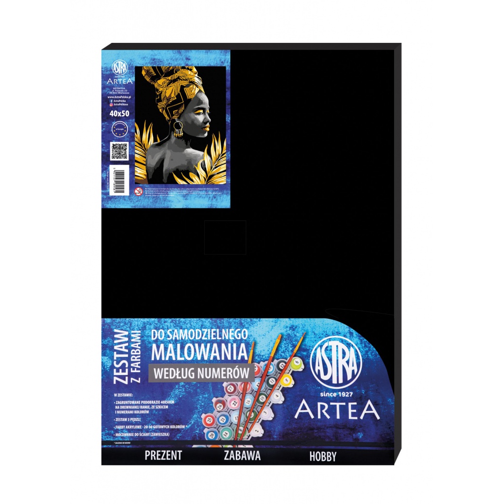 Maľovanie podľa čísel Zlatá múza čierne plátno Art&Hobby 40×50 cm