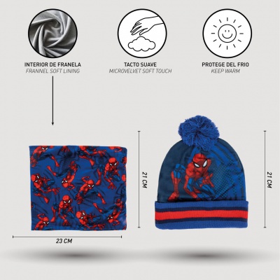 Zimný set Spider-Man pre deti | Čiapka, snood a rukavice