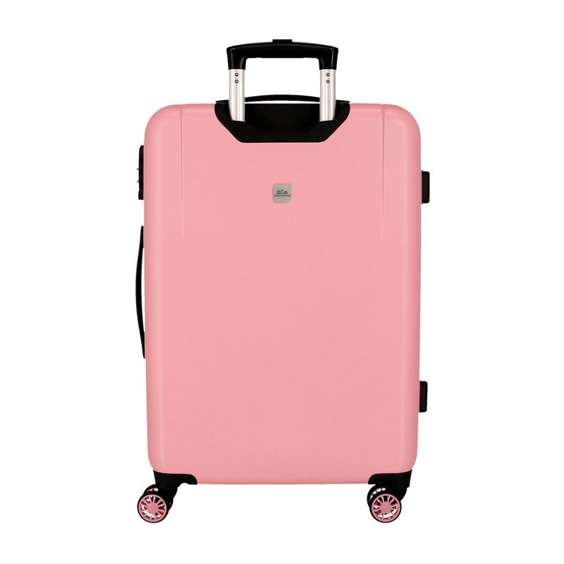 Dětský kufr Minnie Heads 55 cm | Růžový skořepinový kufr Disney