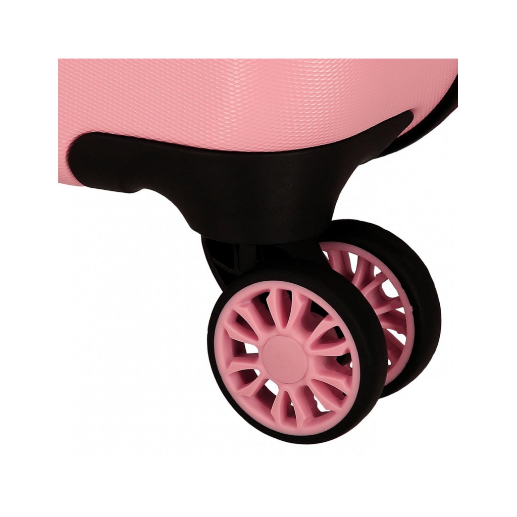 Dětský kufr Minnie Heads 55 cm | Růžový skořepinový kufr Disney