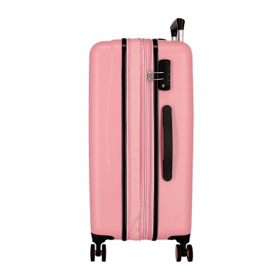 Detský kufor Minnie Heads 55 cm | Ružový škrupinový kufor Disney