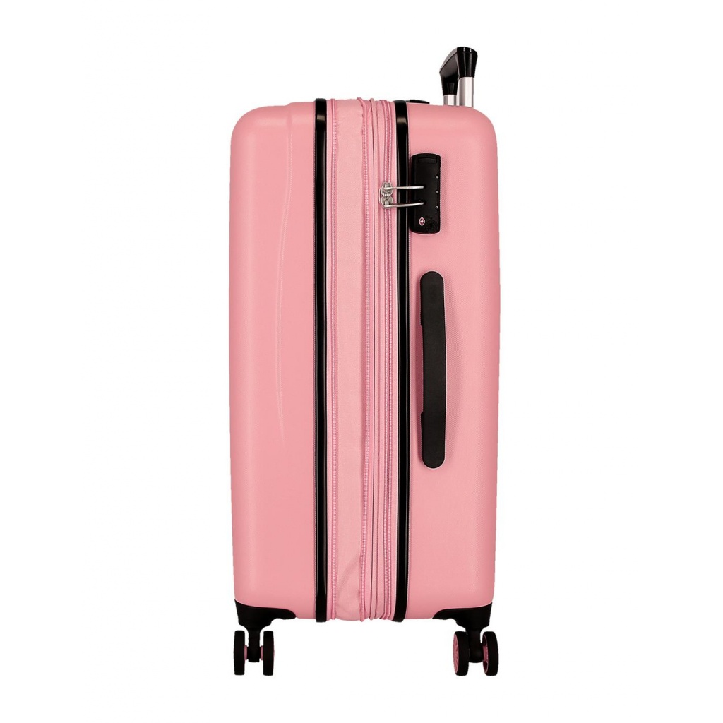 Dětský kufr Minnie Heads 55 cm | Růžový skořepinový kufr Disney