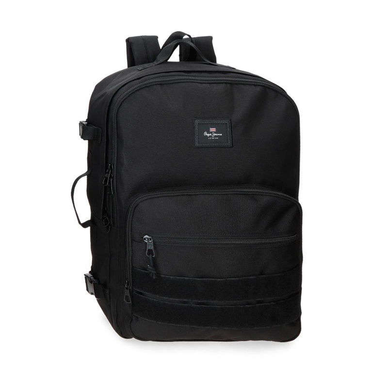 Batoh Pepe Jeans Aris Evergreen čierny | Dvojkomorový cestovný batoh