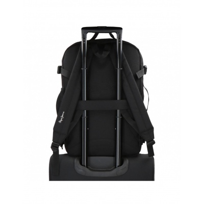 Batoh Pepe Jeans Aris Evergreen čierny | Dvojkomorový cestovný batoh