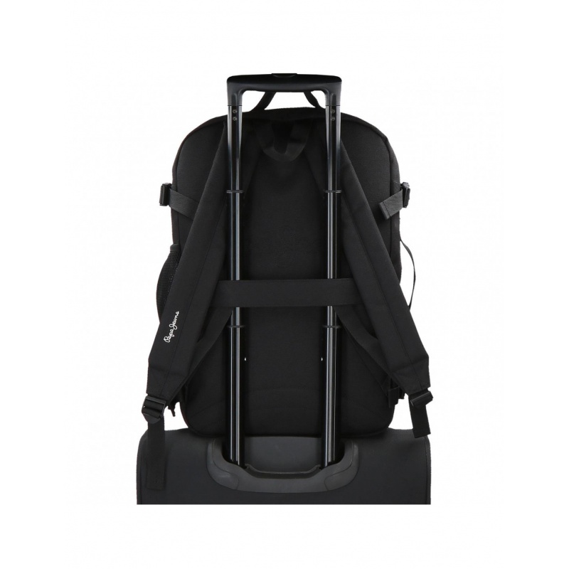 Batoh Pepe Jeans Aris Evergreen černý | Dvoukomorový cestovní batoh