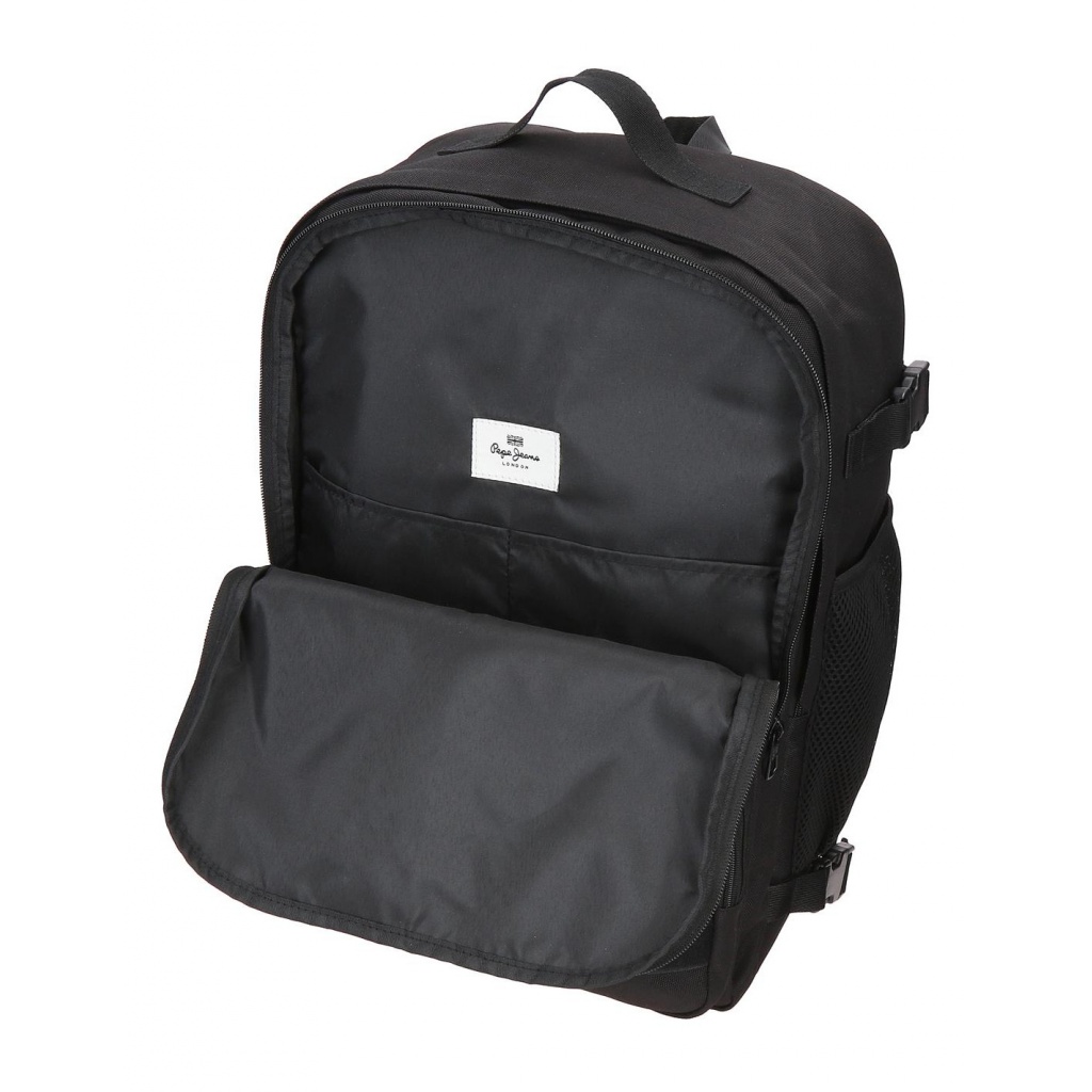 Batoh Pepe Jeans Aris Evergreen černý | Dvoukomorový cestovní batoh
