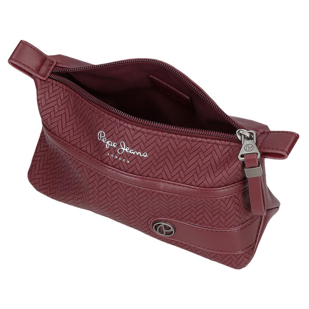 Stylový ženský neseser Pepe Jeans v elegantní bordó barvě je ideální pro každodenní používání i cestování. Díky kompaktní
