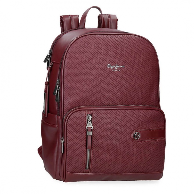 Elegantní batoh Pepe Jeans Sprig v bordó barvě je ideální pro každodenní nošení do práce, školy i na cestování. Nabízí bezp