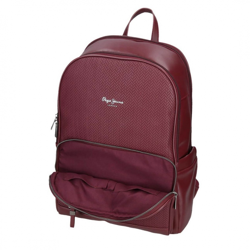Elegantní batoh Pepe Jeans Sprig v bordó barvě je ideální pro každodenní nošení do práce, školy i na cestování. Nabízí bezp