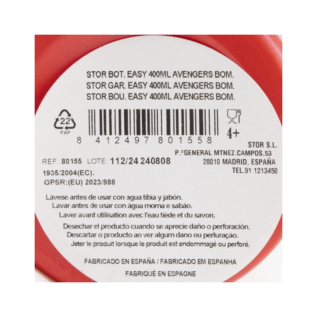 Detská športová fľaša Avengers Bombers Easy Hold 380 ml