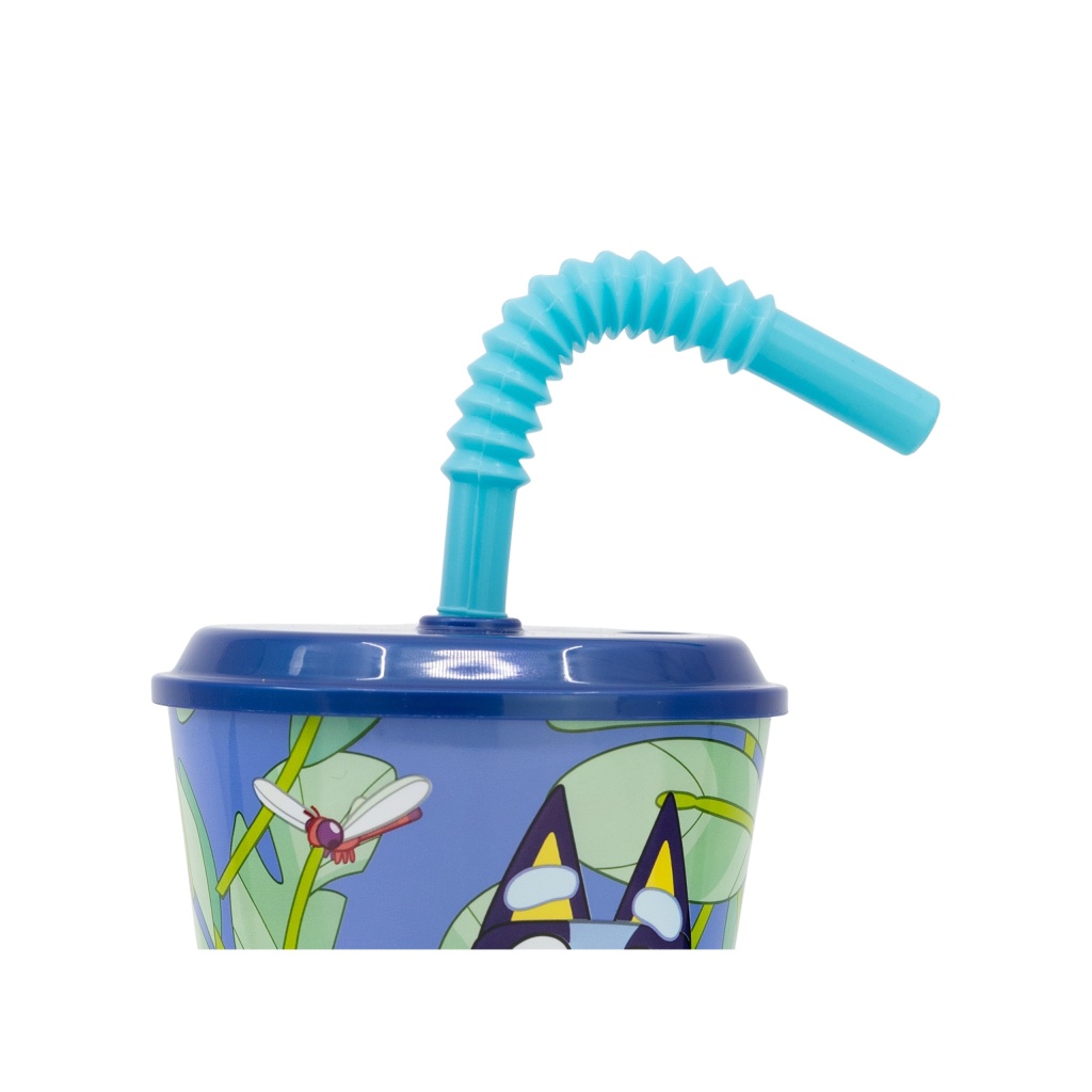 Plastový pohár s víkem a brčkem Bluey, 430ml, 50630