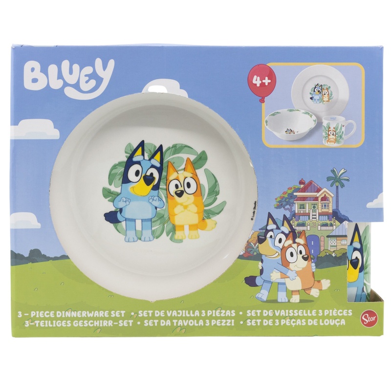 Keramická jedálenská súprava Bluey 3 ks v darčekovej krabičke