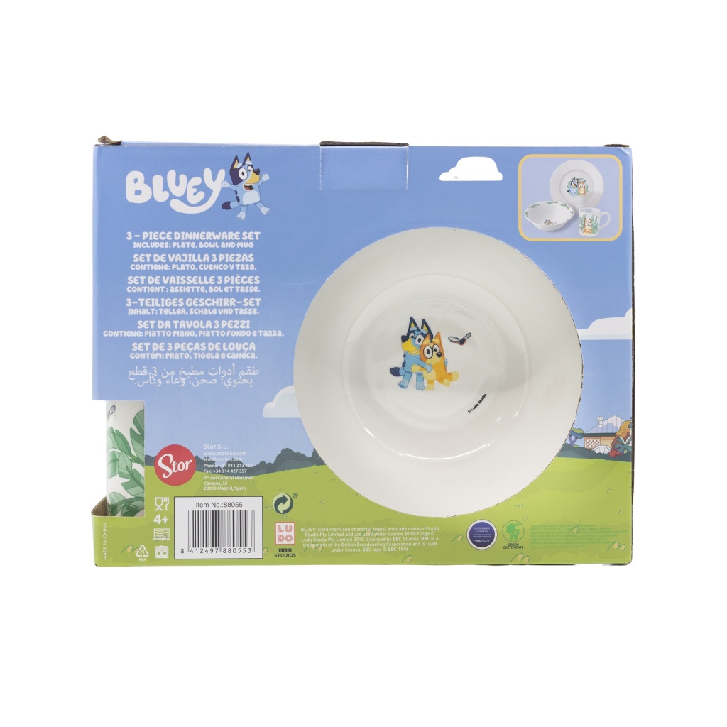Keramická jídelní souprava Bluey 3 ks v dárkové krabičce