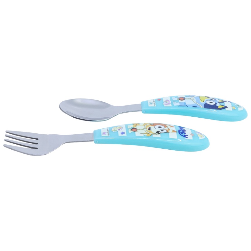Dětský příbor Bluey – kovová lžíce a vidlička, set 2 ks