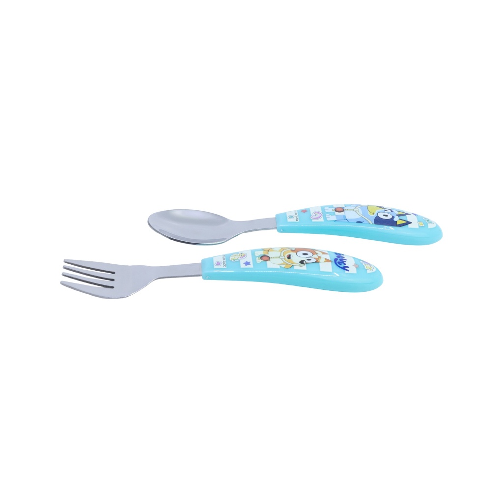 Dětský příbor Bluey – kovová lžíce a vidlička, set 2 ks