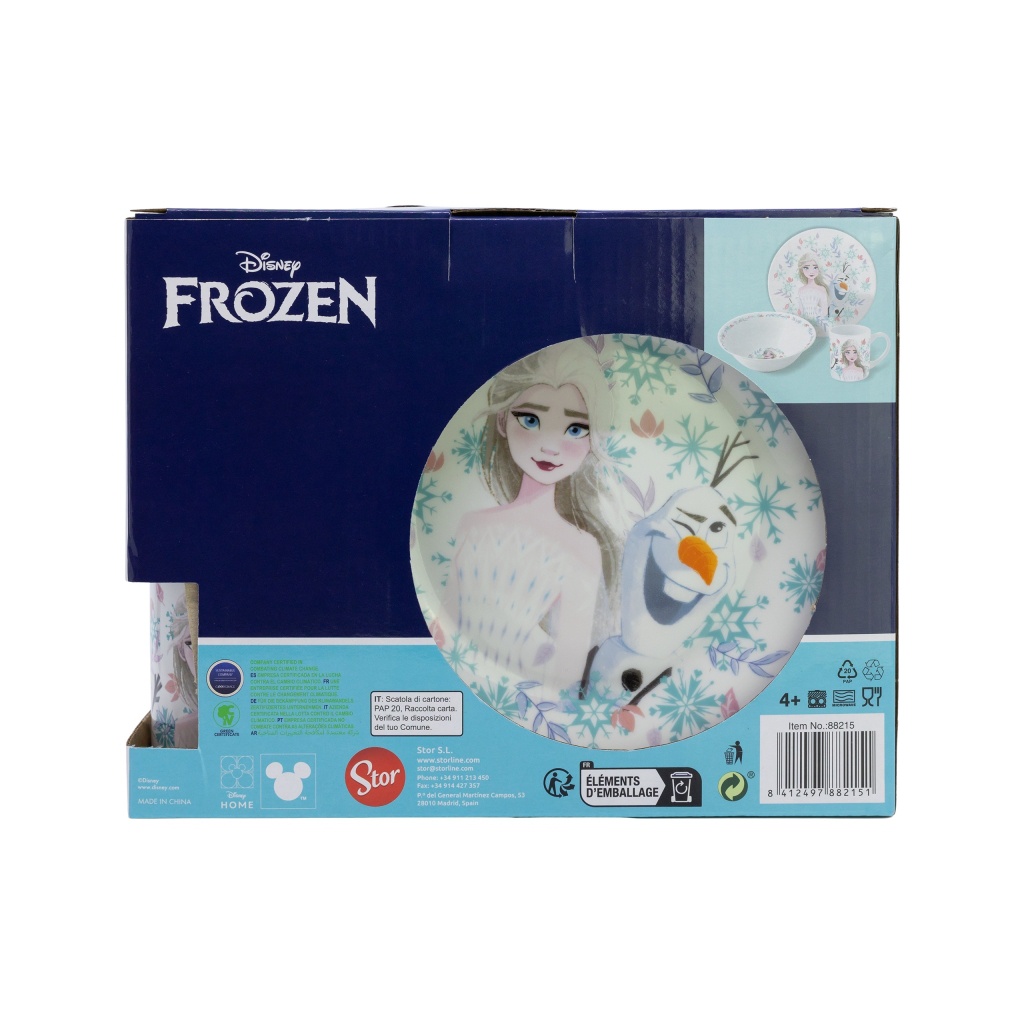 Detský keramický jedálenský set Frozen – tanier, miska a hrnček (3 diely)