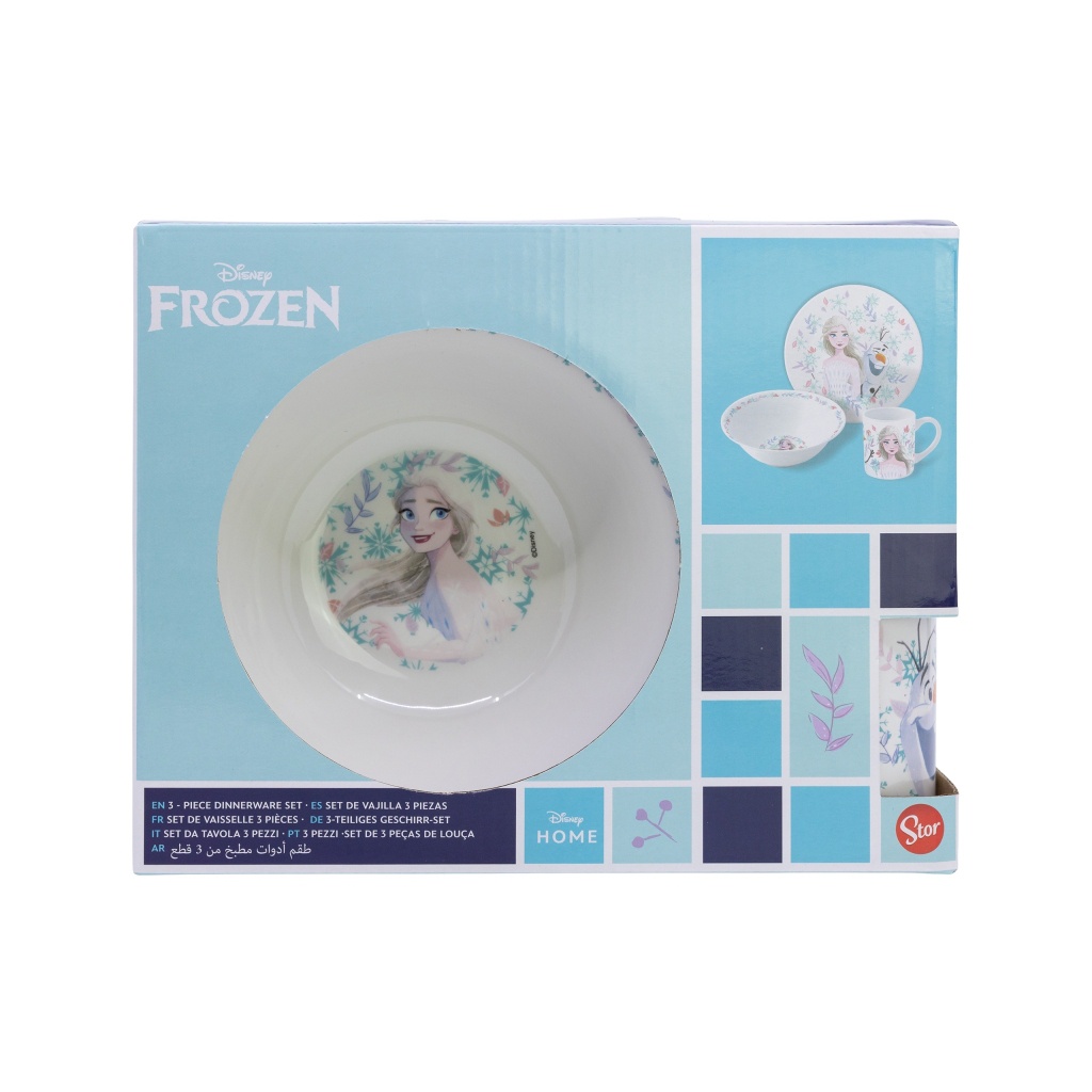Detský keramický jedálenský set Frozen – tanier, miska a hrnček (3 diely)