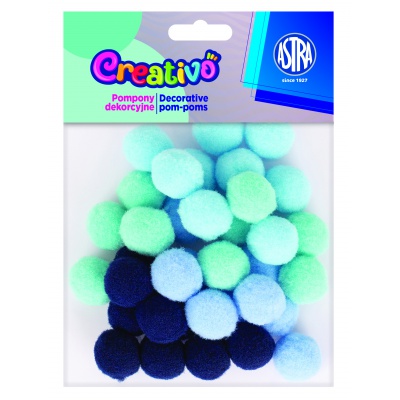 CREATIVO Plyšové POMPOM kuličky BLUE LAGOON, 20mm, 335121020