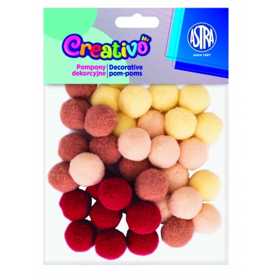 Plyšové pompony Creativo FIRE LAVA 20 mm (36 ks)