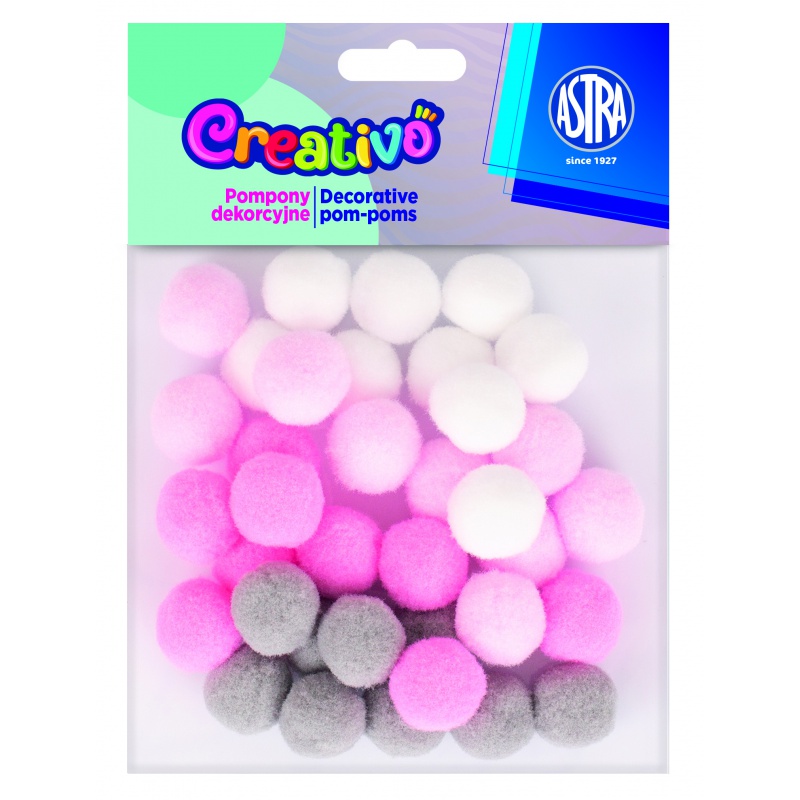 Plyšové pompony Creativo ROSE GARDEN 20 mm (36 ks)