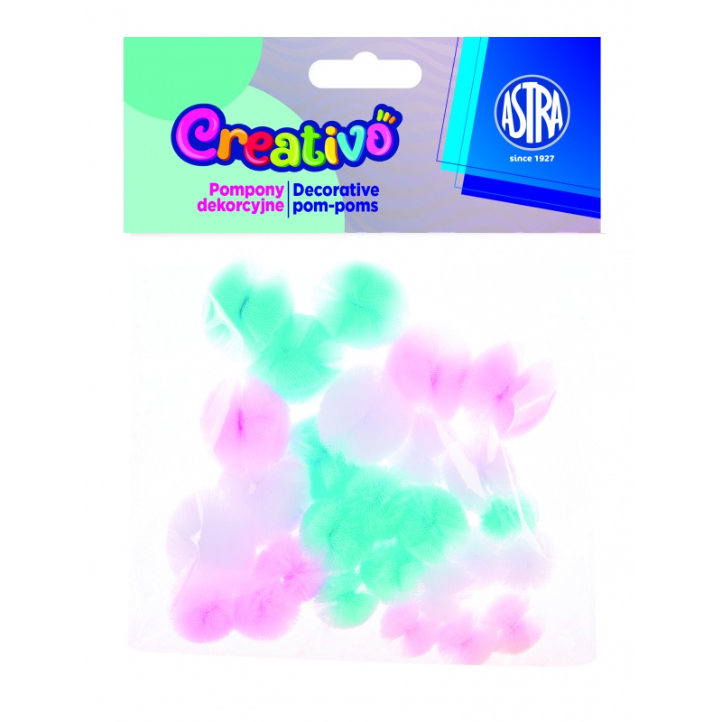 CREATIVO Silonové POMPOM kuličky PASTEL DREAM, 30ks, 335122008
