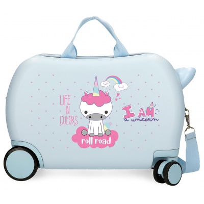 Detský kufor na kolieskach Roll Road I Am Unicorn tyrkysový