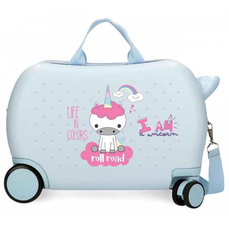 Dětský kufr na kolečkách Roll Road I Am Unicorn tyrkysový