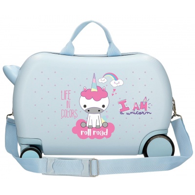 Detský kufor na kolieskach Roll Road I Am Unicorn tyrkysový