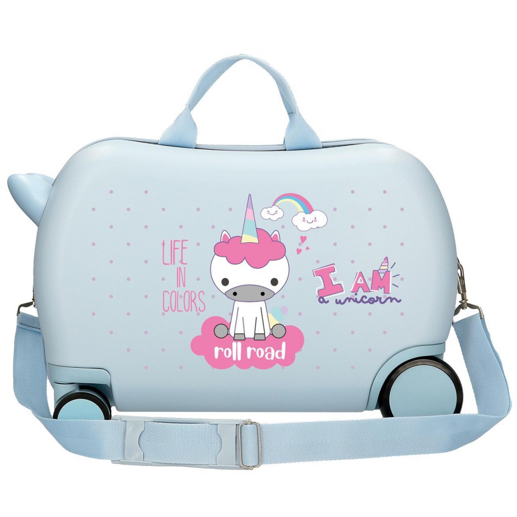 Dětský kufr na kolečkách Roll Road I Am Unicorn tyrkysový