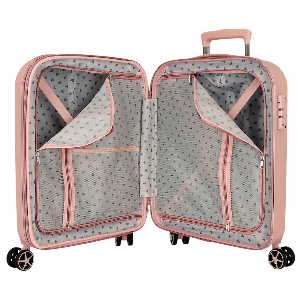 Cestovný kufor Mickey Mouse Good Trip – ružový 55 cm | ABS, 37 l