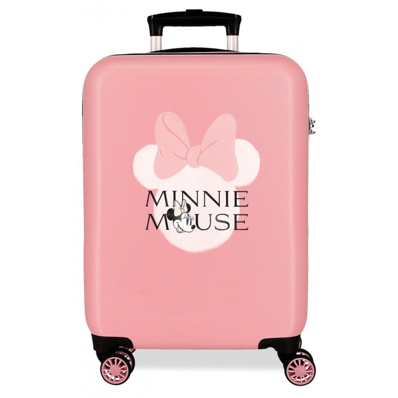 Luxusní cestovní kufr Minnie Mouse Heads 55 cm | Kabinový ABS kufr