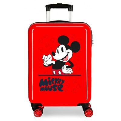 Detský cestovný kufor Mickey Mouse Fashion – červený ABS kufor 34 l