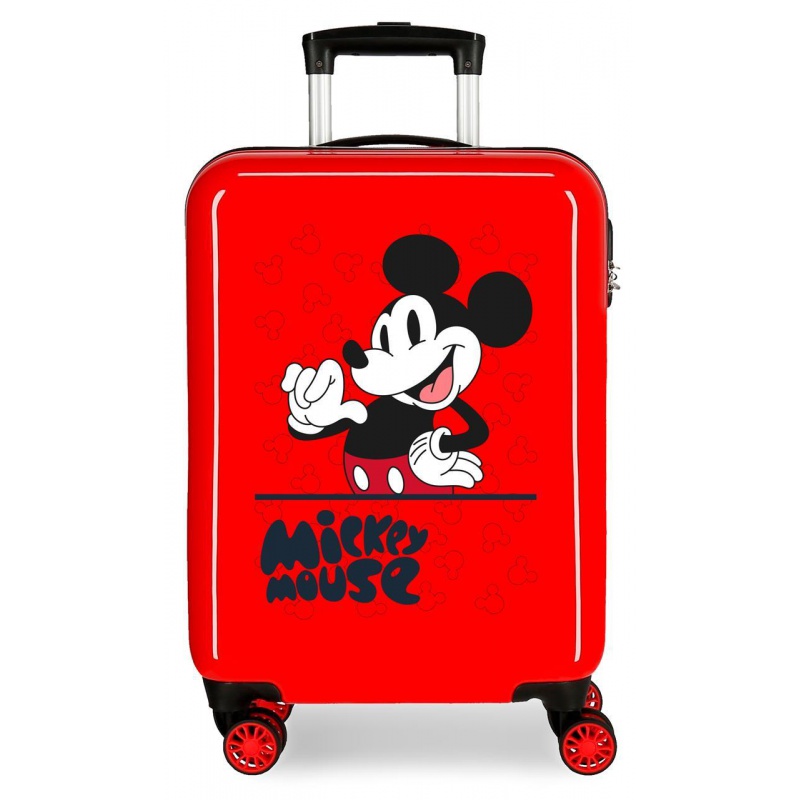 Detský cestovný kufor Mickey Mouse Fashion – červený ABS kufor 34 l